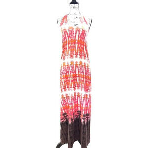 Amazing Flowy Tie Dye Dress Jones New York Small Maxi Halter EUC